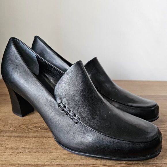 NEVER WORN FRANCO SARTO NOLAN BLACK GENUINE LEATHER PUMP SIZE 10 WOMENS - Picture 1 of 16